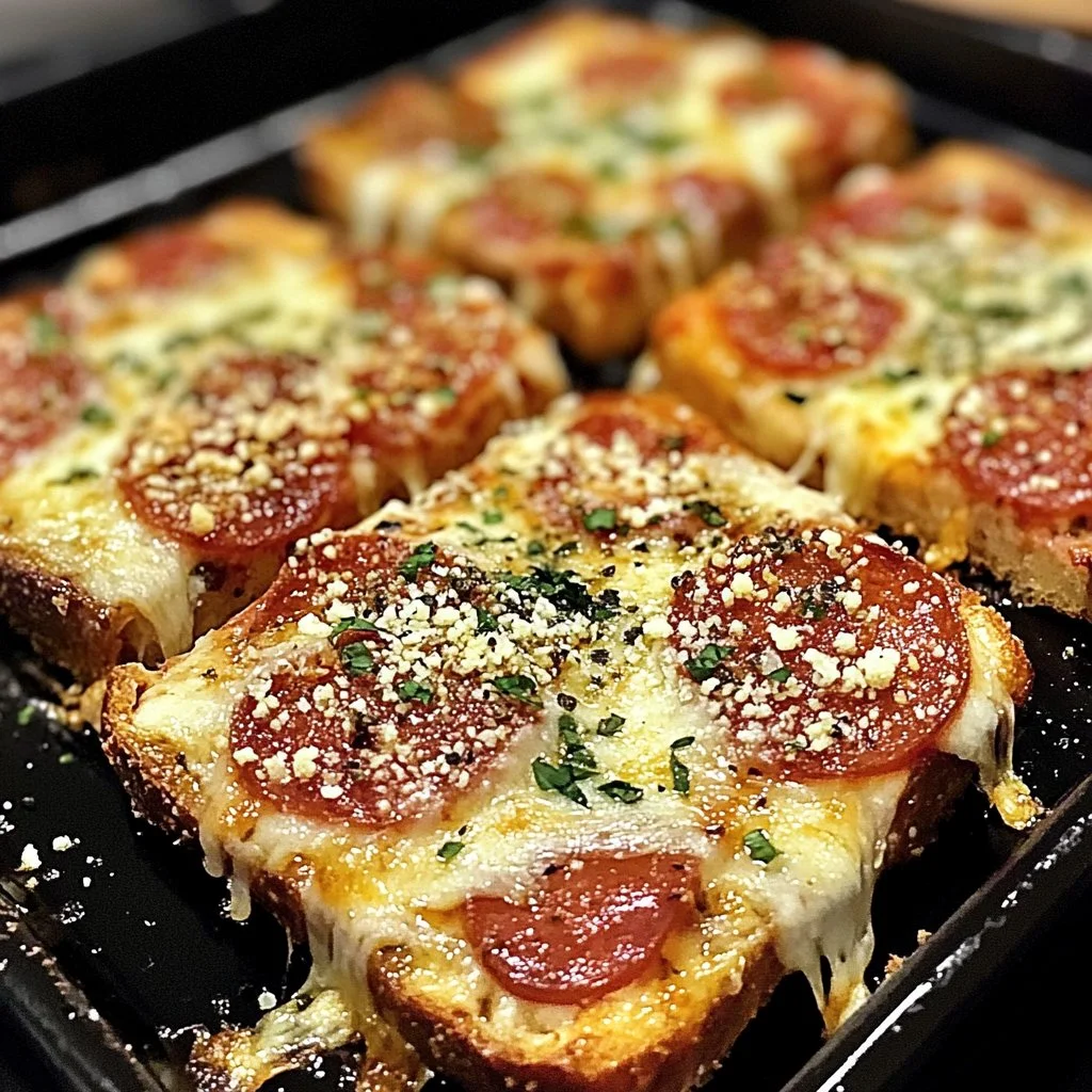 Air Fryer Pizza Toast topped with cheese and pepperoni, ready to enjoy