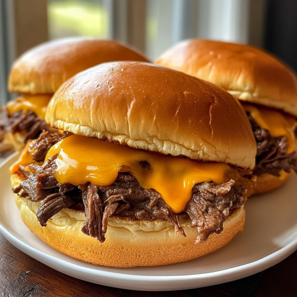 Homemade Beef & Cheddar sandwich inspired by Arby's classic recipe