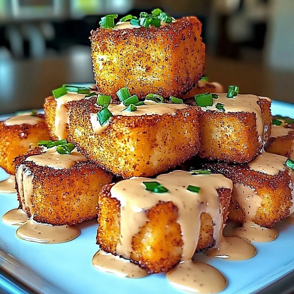 Crispy Bang Bang Salmon Bites served on a plate with garnishes