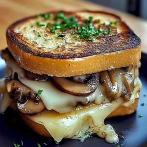 Delicious Easy Swiss Mushroom Melt served with fresh ingredients