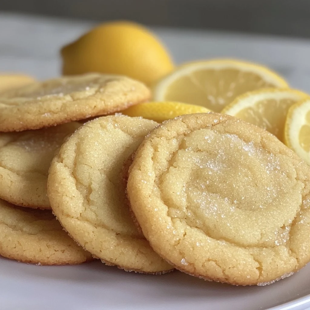 Freshly baked lemon sugar cookies on a cooling rack