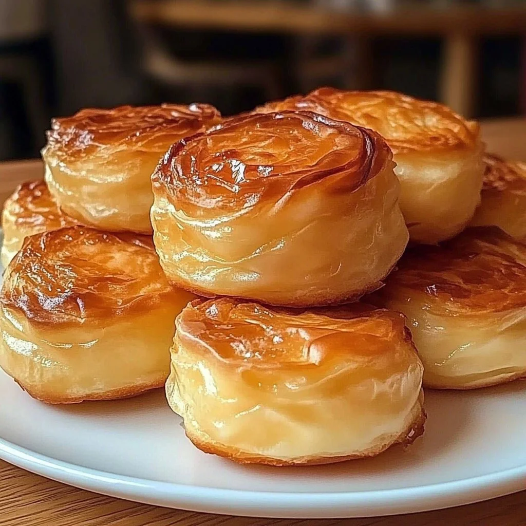 Homemade Nun's Puffs ready to serve on a plate