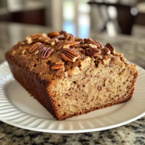 Freshly baked pecan bread with crispy crust and nutty toppings.