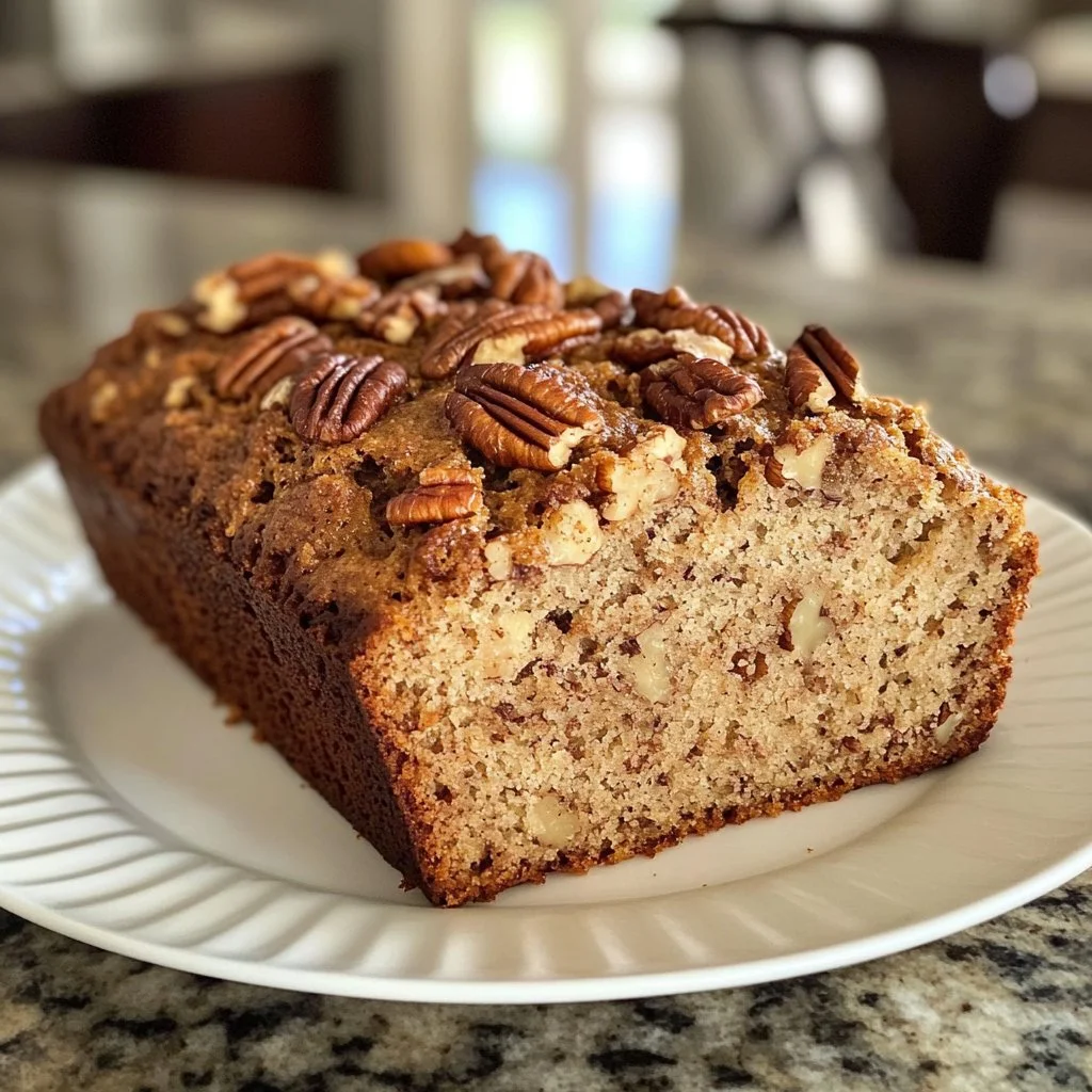 Freshly baked pecan bread with crispy crust and nutty toppings.