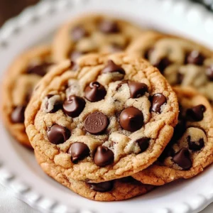 Freshly baked quick chocolate chip cookies on a cooling rack