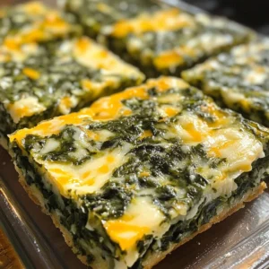 Savory Spinach Cheese Squares baked to perfection, ideal for appetizers.