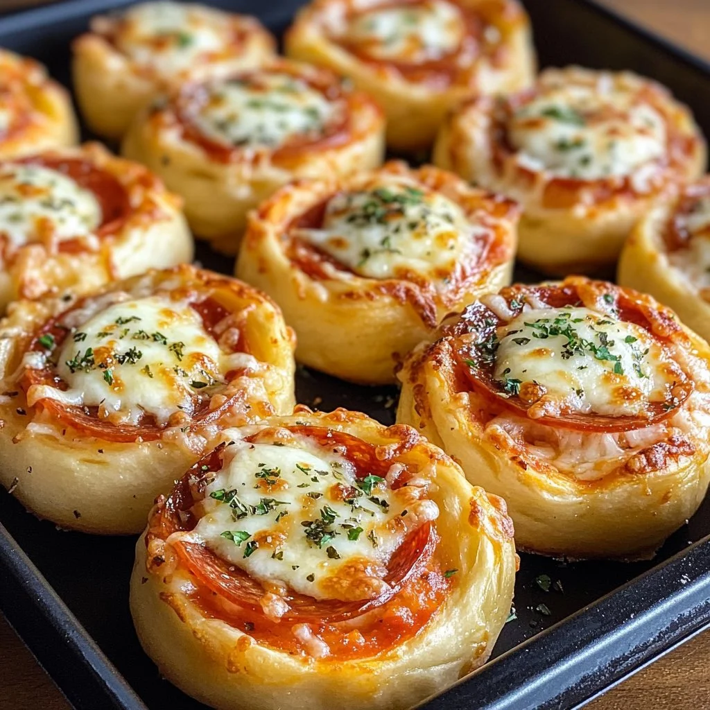 Stuffed crust pizza bites with gooey cheese and crispy edges, perfect for appetizers.