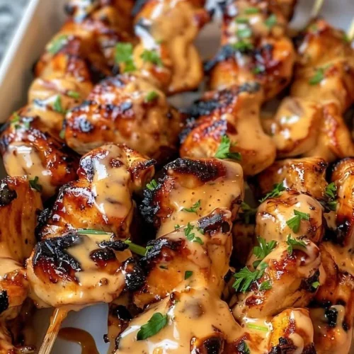 Air Fryer Bang Bang Chicken Skewers, a crispy and flavorful dish