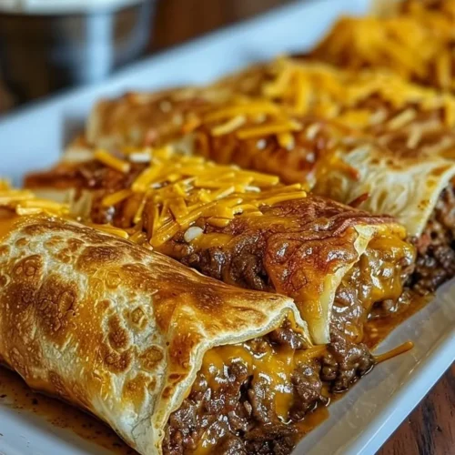 Plate of beef and cheese chimichangas with toppings