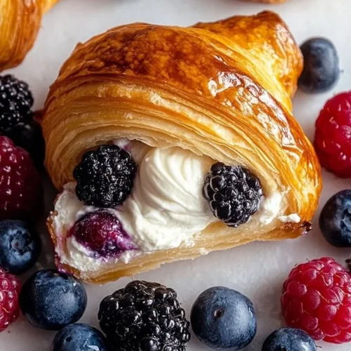 Berries and Cream Filled Croissants, showcasing delicious berries and creamy filling