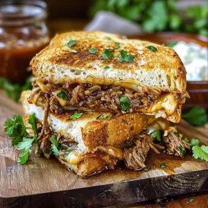 Delicious Birria Grilled Cheese with melted cheese and tender birria beef