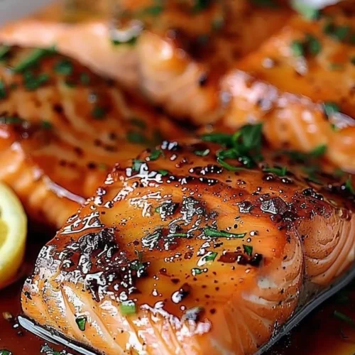 Delicious Cajun Honey Butter Salmon served on a plate