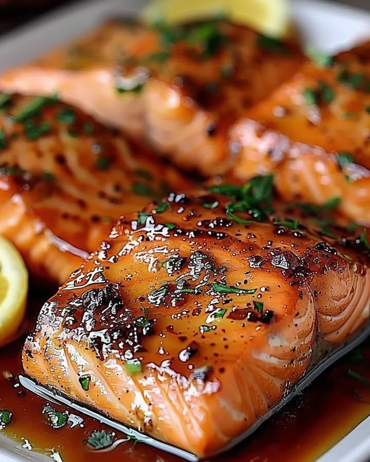 Delicious Cajun Honey Butter Salmon served on a plate