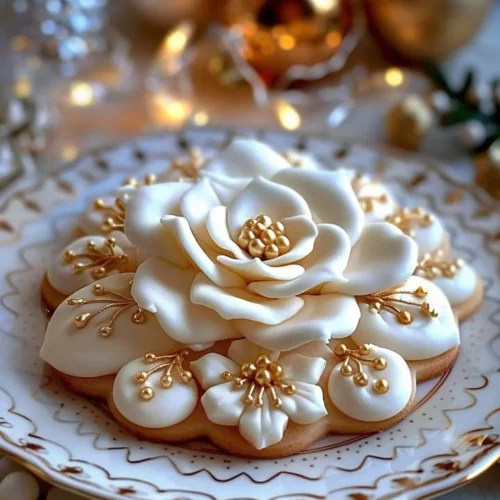 Chamomile Charm Cookies adorned with festive decorations for the holiday season