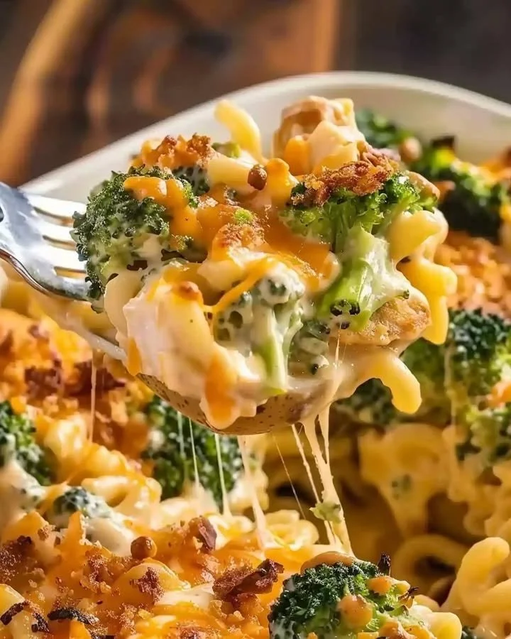 Cheesy chicken and broccoli stuffed potatoes, a hearty comfort food meal