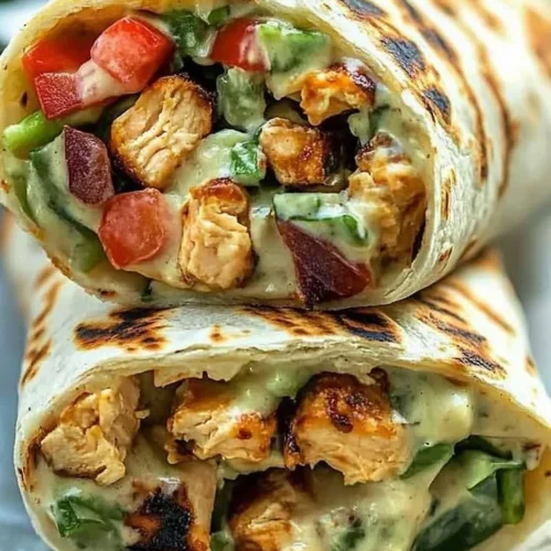 Delicious Chipotle Ranch Grilled Chicken Burrito with fresh ingredients