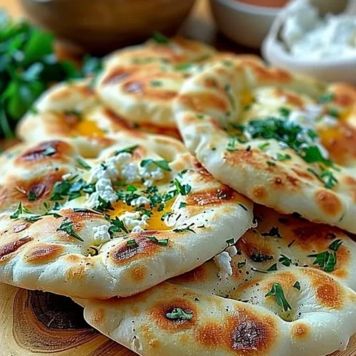 Homemade Cottage Cheese Flatbread served with fresh toppings