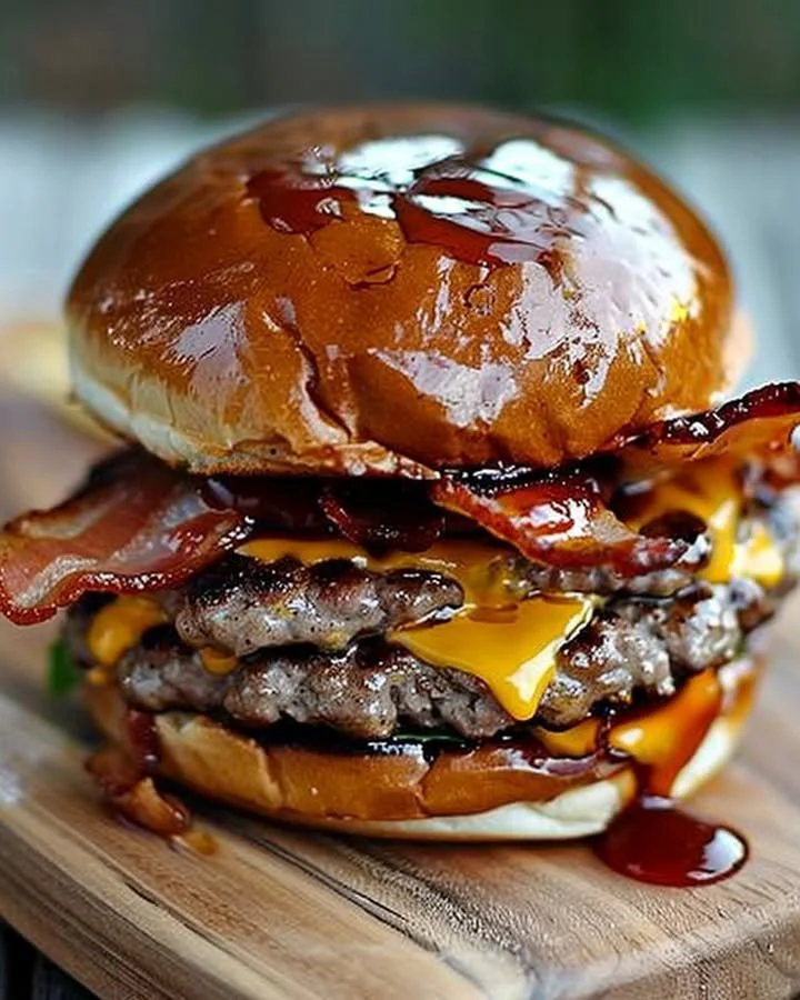 Delicious Crack Burger topped with cheese and fresh ingredients