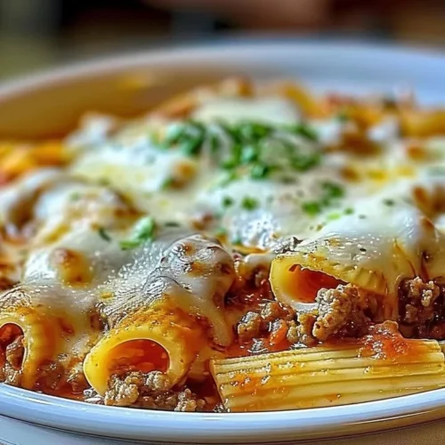 Creamy ricotta beef stuffed shells pasta dish served with marinara sauce