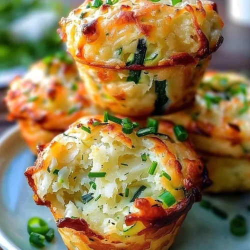 Crispy Parmesan zucchini potato muffins baked to perfection