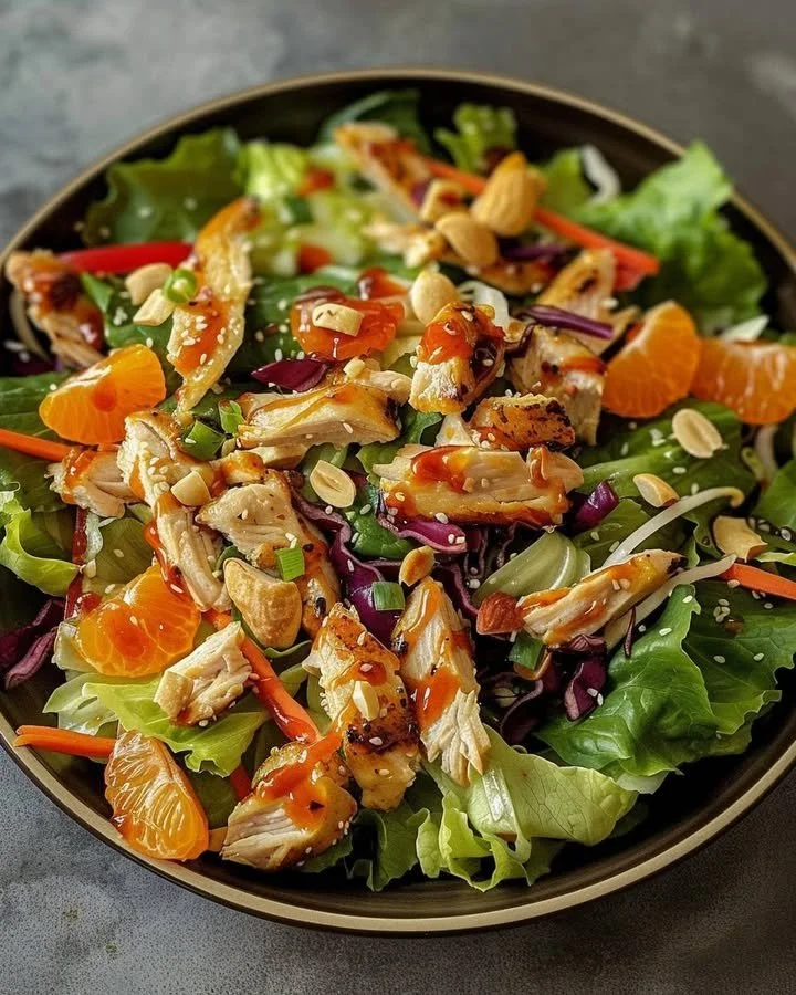 Delicious Crunchy Asian Chicken Salad with fresh ingredients and vibrant colors