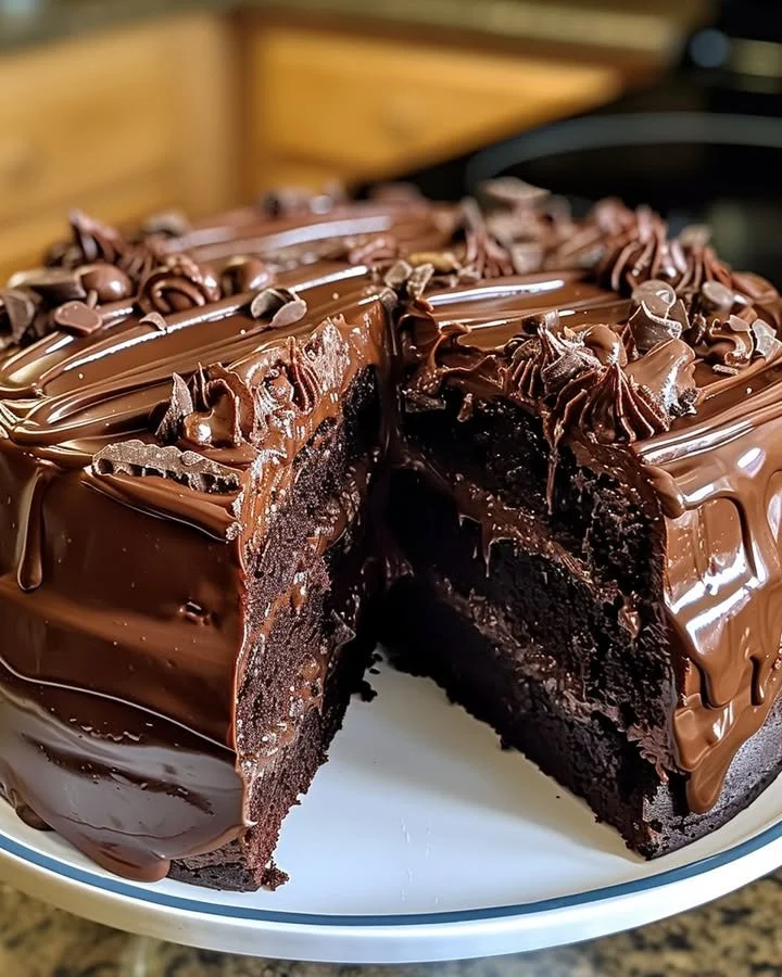 Double Chocolate Coca-Cola Cake with rich chocolate frosting and soda flavor