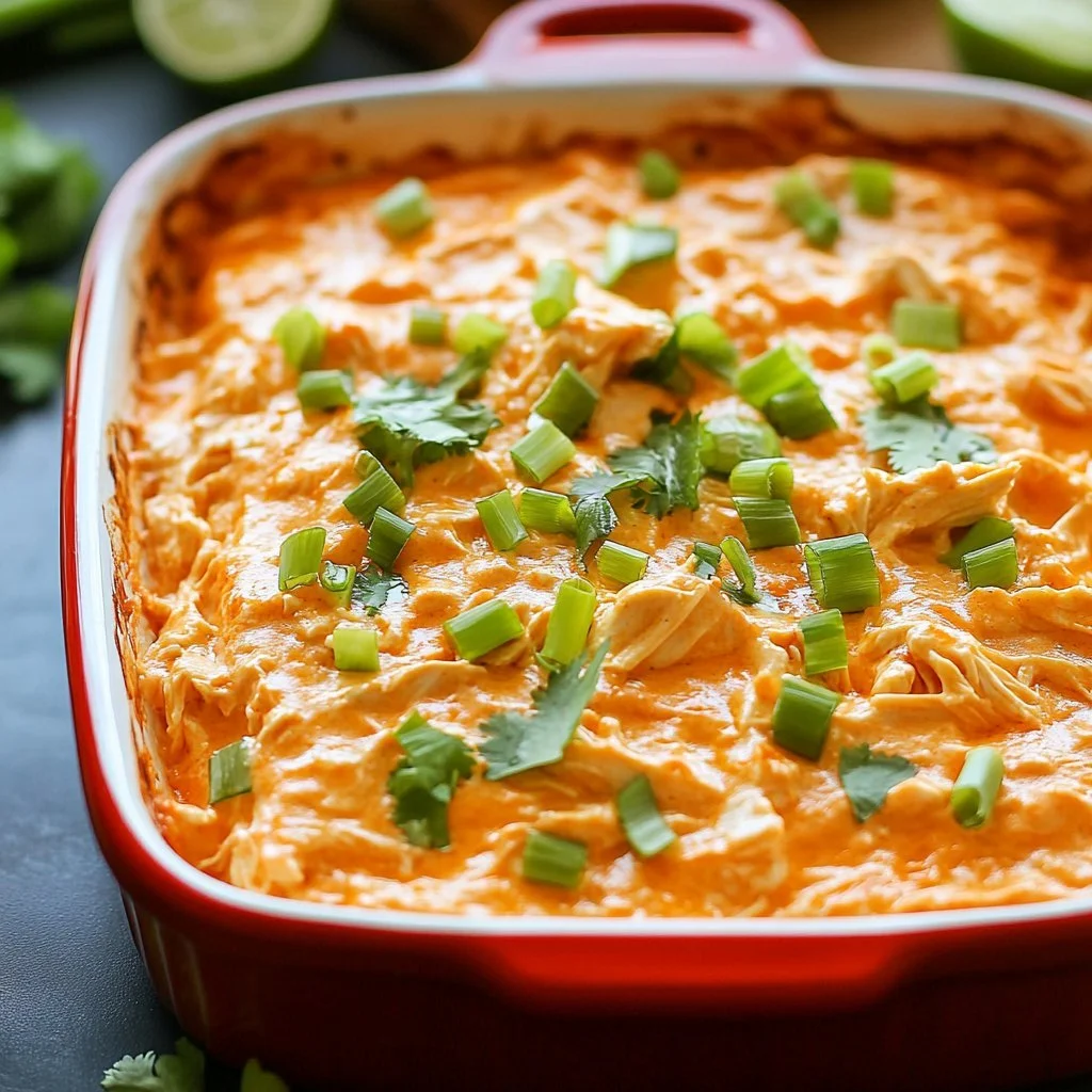 Delicious dairy-free buffalo chicken dip served in a bowl with celery sticks