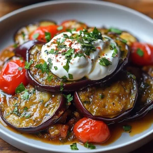 Delicious Eggplant Borani served in a traditional dish