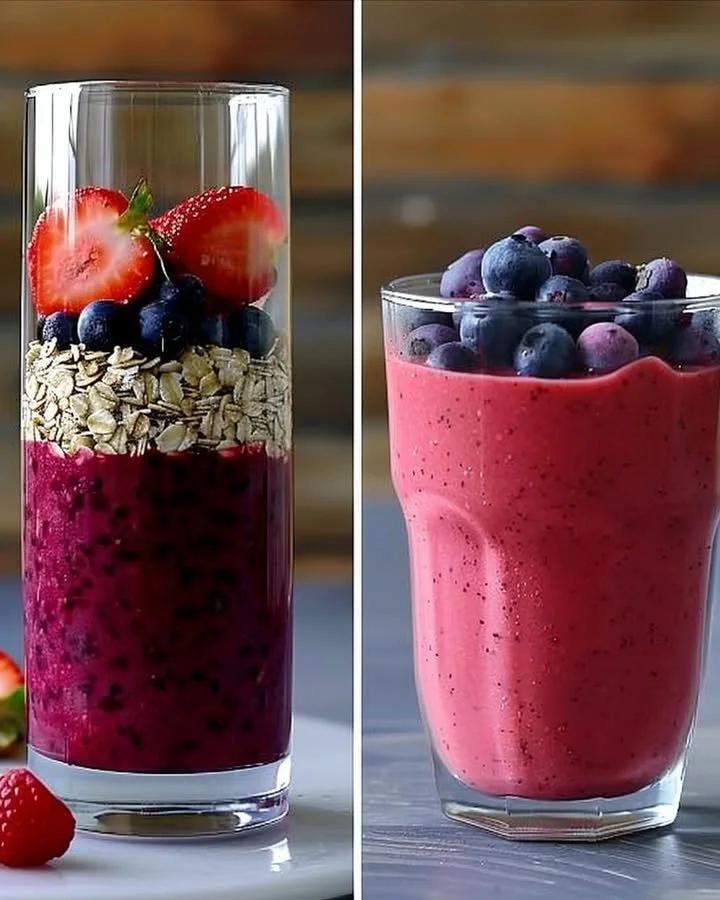 Explosive Red Energy Shake with fresh ingredients for a vibrant energy boost