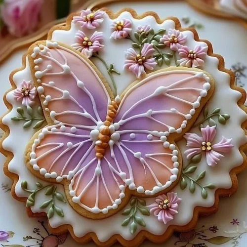 Floral butter cookies beautifully decorated with royal icing.