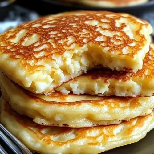 Delicious flourless cottage cheese pancakes served with fruits and syrup