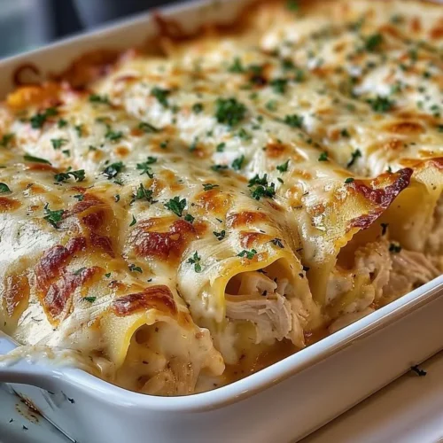 Garlic Parmesan Chicken Lasagna Roll-Ups served on a plate