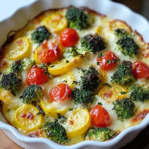 High-protein veggie bake with cottage cheese and colorful vegetables