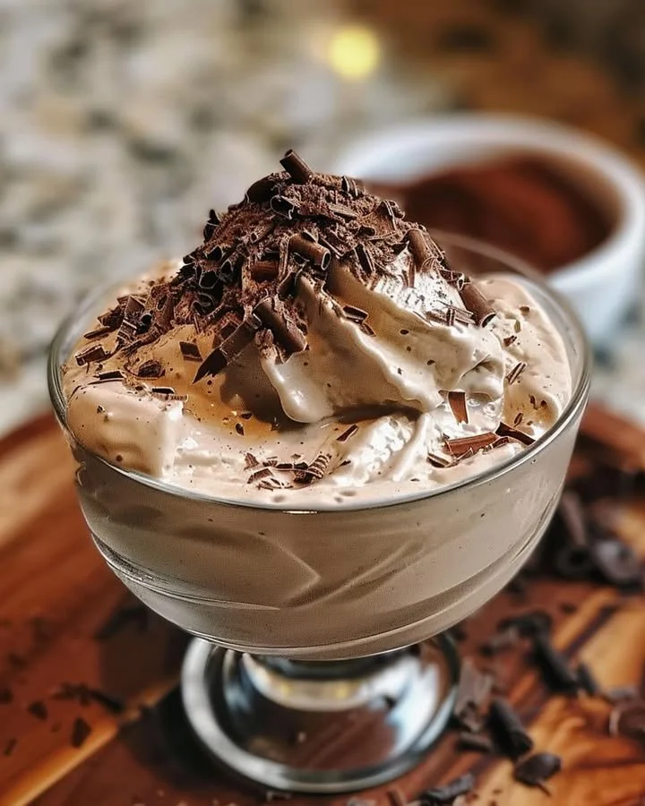 Homemade Baileys Ice Cream drizzled with chocolate sauce