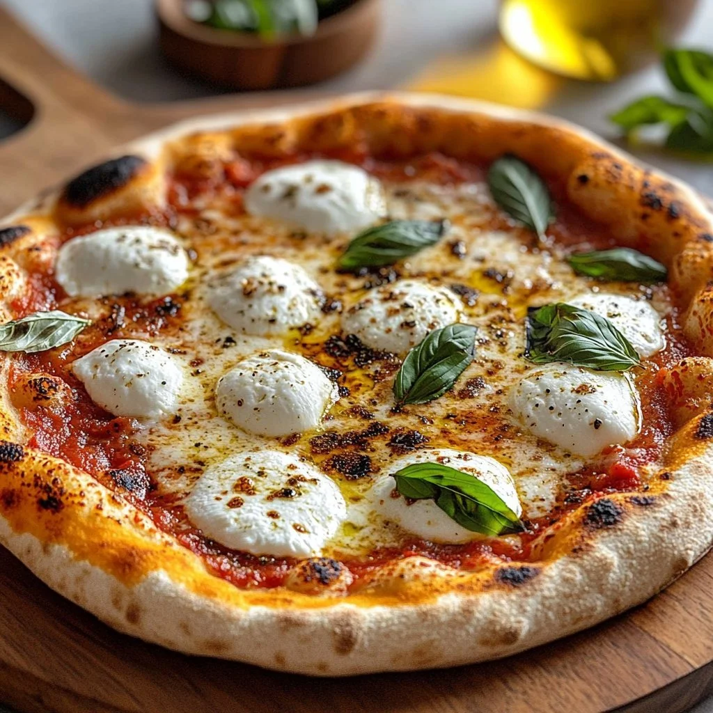 Delicious hot honey ricotta pizza topped with fresh ingredients