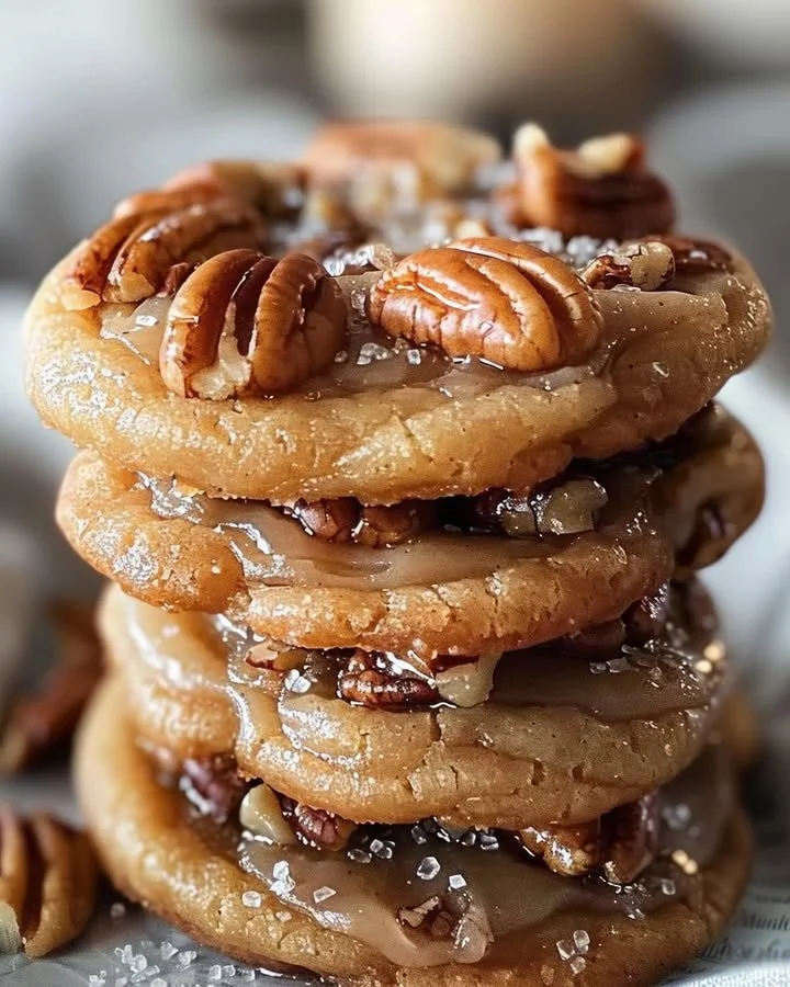Plate of irresistible pecan pie cookies ready to be served