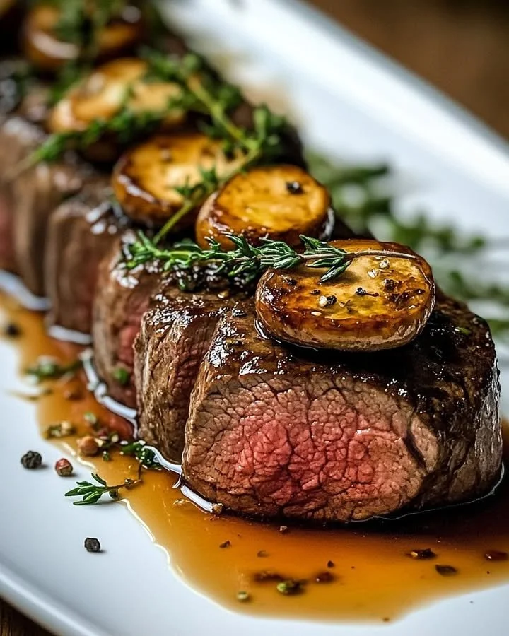 Juicy Million Dollar Roast Beef Tenderloin served on a platter