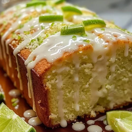 Delicious Key Lime Pound Cake drizzled with tangy Key Lime Glaze