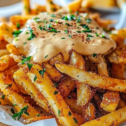 Plate of Louisiana Voodoo Fries inspired by Wingstop's recipe