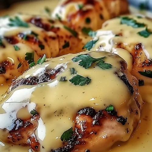 Delicious Mexican Chicken with Cheese Sauce served on a plate