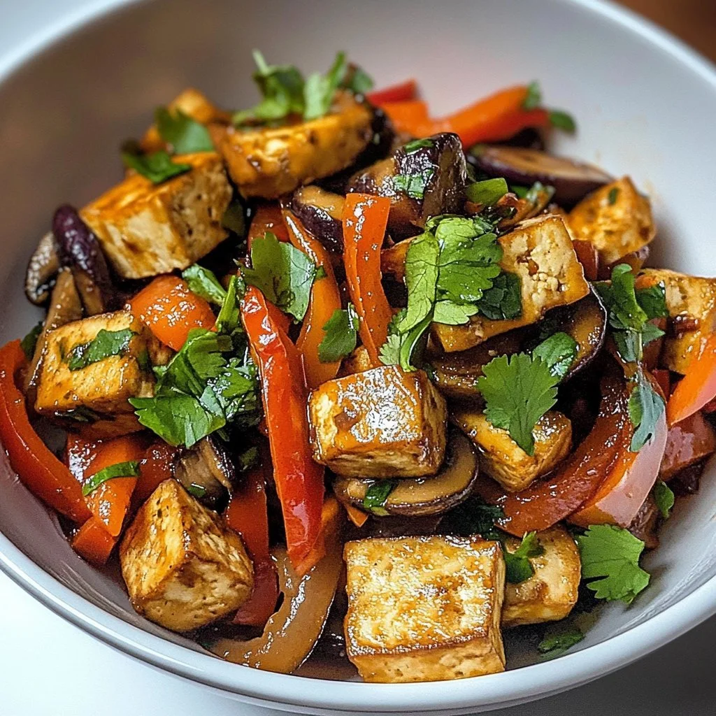 Delicious Nopalito Tofu Scramble served on a plate with fresh vegetables