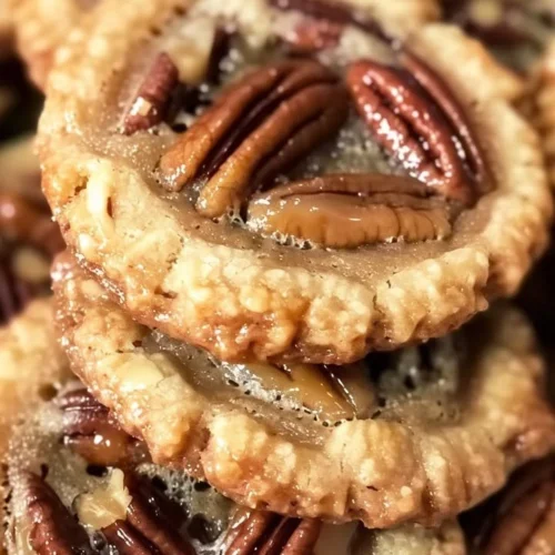Delicious pecan pie cookies with a rich, nutty flavor and sweet pecan topping.