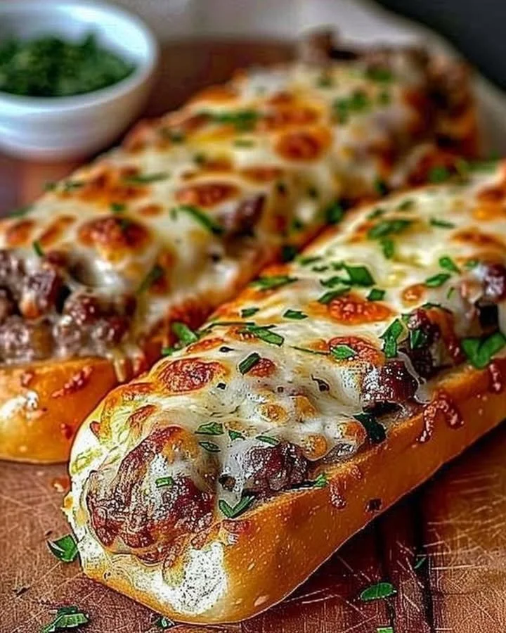 Philly Cheesesteak Stuffed Cheesy Breadsticks with melted cheese and steak filling
