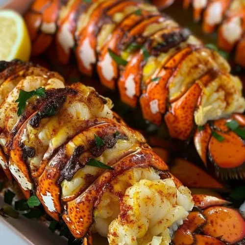 Quick gourmet lobster tails ready to serve for a seafood dinner