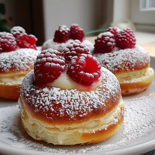 Freshly baked Raspberry Custard Buns with creamy filling and raspberry topping