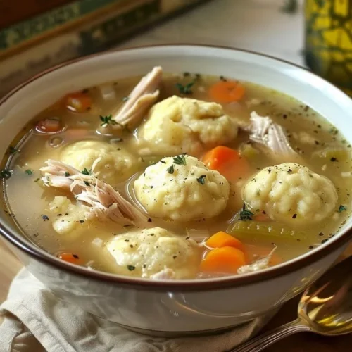 Delicious Roast Turkey served with Herbed Dumpling Stew in a bowl