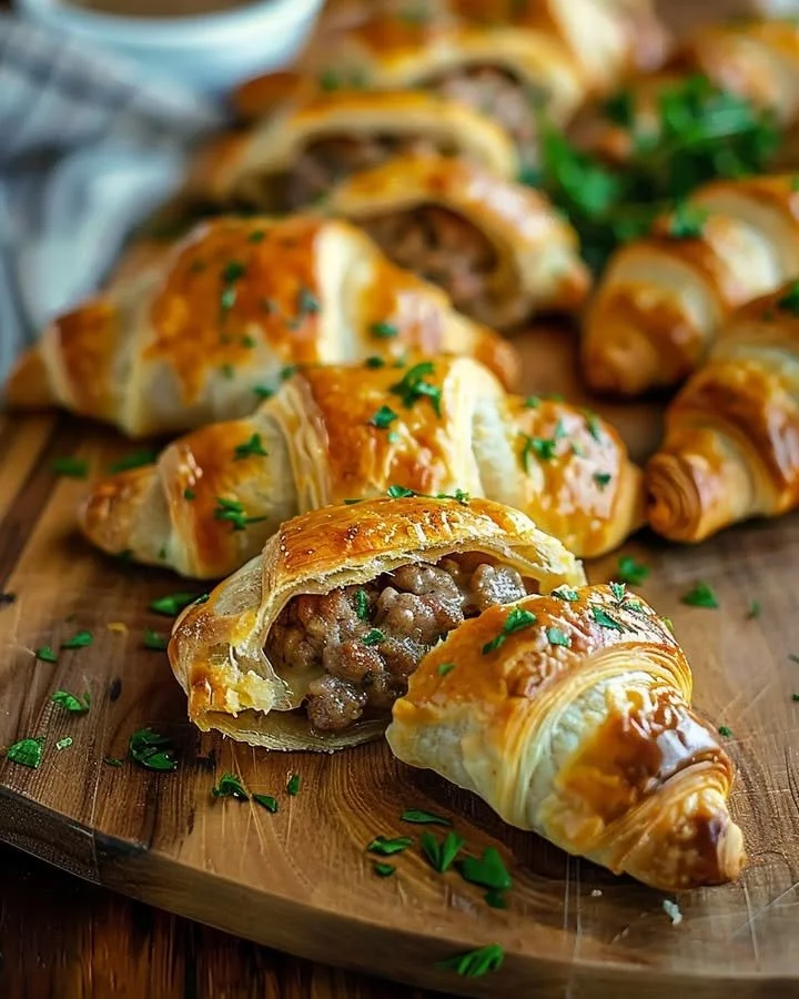 Delicious Sausage Cream Cheese Crescents on a platter