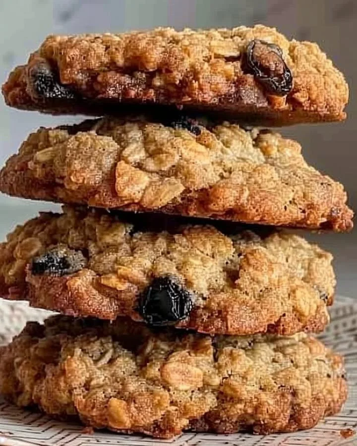 Soft and chewy oatmeal cookies with chocolate chips and raisins on a plate