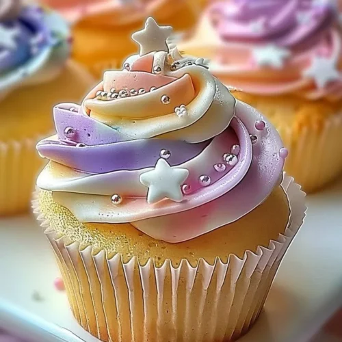Soft and sweet pastel star cupcakes beautifully decorated with buttercream frosting