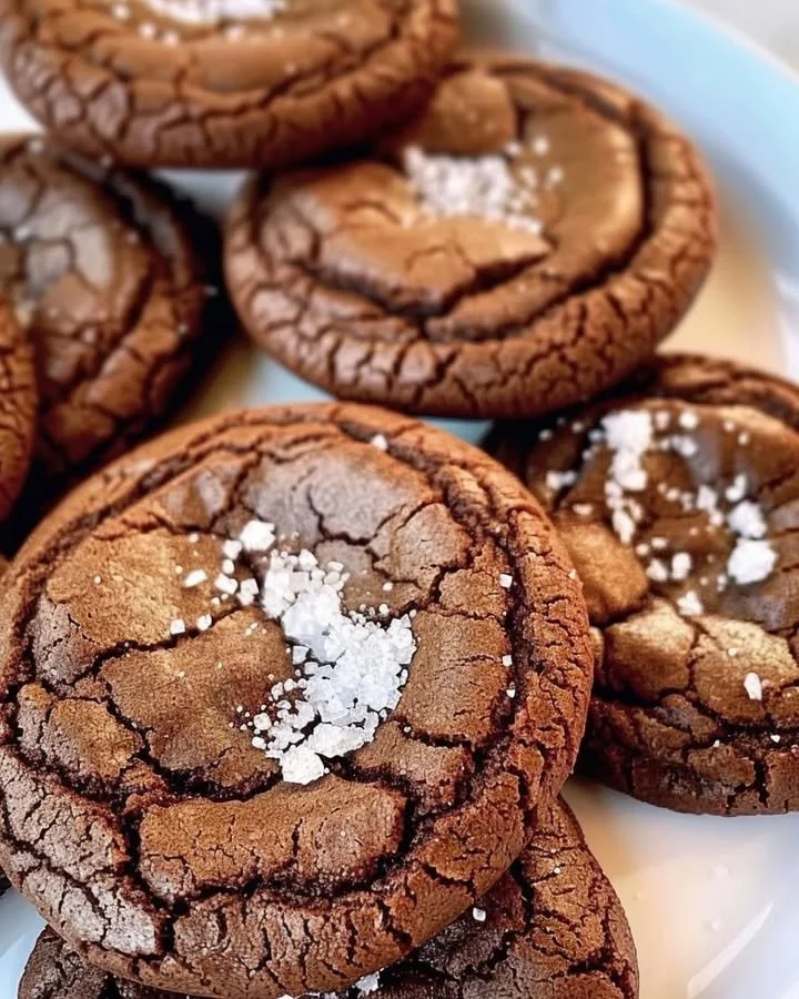 Delicious soft chocolate sugar cookies sprinkled with sugar